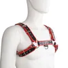 Sexy hommes PU Faux cuir haut bandeau bretelles chemise courte débardeur Bondage hommes hauts harnais mâle Gay Lingerie Gay Wear F352854