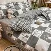 Ensembles de literie Ensemble pour enfants sans remplissage Kawaii Cartoon Housse de couette Drap plat Taie d'oreiller Linge de lit doux Dortoir Chambre Textile à la maison 230914