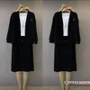 2 피스 드레스 대형 여성 2023 가을 윈터 캐주얼 다목적 슬림 핏 패션 간단한 스커트 세트 3 230914