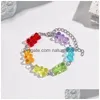 Braccialetti con ciondoli Simpatico cartone animato Arcobaleno Caramelle Orsetto Ins Gomma gommosa colorata Donna Rimbalzo Di Hip Hop Gelatina Colore Ragazza Regalo Drop Delivery Gioielli Dhmbr