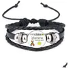 Charm armband nya barn autismmedvetenhet för barn pojke flicka läder wrap armband armband mode inspirerande smycken i drop de dh4yw