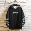 Men's Hoodies Sweatshirts Black Patchwork Hoodies Autumn Spring Men's Sweatshirts Hiphop Punk Streetwear Casual Pullover 2023 New Plaid Hoodies 230914