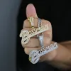 Nieuwe Designer Boss Mannen Letter Charm Hanger Ketting met Touw Ketting Hip Hop Vrouwen Mannen Volledig Verhard 5A Zirkonia Dagelijks Cadeau Sieraden