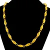 Collier en forme d'olive en or jaune 24 carats 10 mm pour hommes 60 cm tête de dragon pendentif en or sable collier bijoux fins cadeau d'anniversaire de mariage213y