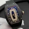 Richarmill Watch Automatisk mekaniska armbandsur Swiss Watches Wrist Womens 0701 Rose Gold Full Diamond White Fritillaria Lip Machine RM0701 WOMENS WAT WN-8X37
