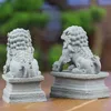 Dekorative Objekte Figuren 1~8PCS Statue Foo Shui Feng Figur Miniatur Stein Löwe Skulptur Dekoration Wächter Chinesischer Wohlstand Dekor Paar Fu Mini 230914