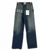 Jeans de créateur femmes pantalons en Denim conception lettre latérale pantalon droit taille haute mode Jean pantalon Streetwear2613