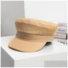 Berets Winter Fashion Street Beret For Women Solid Plain Octagonal Newsboy Cap Ladies Casual Cotton Hat Girls Painter Caps Drop Delive Dhgwp