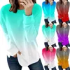 Damen Hoodies Damen Herbst Und Winter Lässige Mode Rundhals Langarm Pullover Sweatshirt Einfache Farbe Asymmetrische Reißverschlussjacke