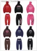 Erkek Hoodies Sweatshirts Erkek Hoodies Sweatshirt Trail Shirt Ter Takım Örümcek 555 Genç Thugg Set Starg Starg aynı 555555 Pantolon Hoodie Bibber ve Bodysuit Casual Leisure C