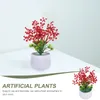 Fiori decorativi Finti piccoli bonsai realistici Ornamenti per vasi finti Bacche Piante in vaso artificiali Plastica