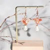 Boucles d'oreilles BrandDesignerDangle 1Pair Retro Flower Pendant Oreille Hooks Hanfu Accessoires de style chinois Bijoux de style chinois