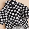 개 의류 고급 따뜻한 옷 겨울 코트 프랑스 불독 플러시 강아지 재킷 패션 블랙 흰색 격자 무늬 작은 중간 개 230914