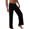 Indumenti da notte da uomo Pantaloni da yoga a vita bassa con coulisse pigiama dritto allentato pantaloni sportivi comodi elastici sottili