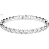 Collection de bijoux bracelet et boucle d'oreille tennis finition rhodium cristaux transparents