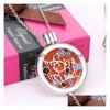 Pendant Necklaces High Quality Aromatherapy Opening Floating Lockets Necklace Diamond-Encrusted Essential Oil Diffuser For Women Drop Dh9Ln