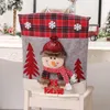 Cartoon Chair Cover Christmas Decorations Santa Claus Snowman Reindeer Dining Chair Covers Restaurants Kitchen Props Christmas Party Ornaments