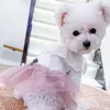 犬のアパレルペットル服プレミアムピンクガーゼドレス小さな子犬のペット猫オールシーズンかわいいコスチュームスカート