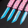 New Exclusive Dsert Warrior Ultratech Donut Pink Automatic Knife 3.34" 440C Blade, Zinc Alloy Handl,Camping Outdoor Tool Wilderns Survival EDC Pocket