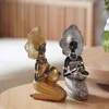 Decorative Objects Figurines NORTHEUINS Resin Retro African Black Women's Statue Art Figure Figurines Living Room Bedroom Desktop Decor Items 230914