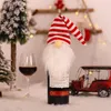 Knitted Facited Gnome Doll Butelka Butelka wina torba świąteczne ozdoby świąteczne imprezowe ozdoby świąteczne prezenty