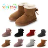 Crianças Botas Designer Tasman Crianças Sapatos Castanha Sheepskin Shearling Tazz Mules Menina Menino Ultra Mini Camurça Superior Conforto Outono Inverno Uggity Plataforma Sapato