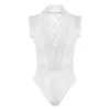 Tute da donna Pagliaccetti Bianco estivo attillato in pizzo Hollow Body femminile Tuta sexy velata floreale Donna aderente Night Party Club Outfit 230914