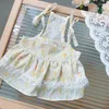 Dog Apparel Flower Lace Slip Dress Clothes Yellow Pink Skirt Small Dogs Clothing Cat Korean Fashion Cute Girl Summer Thin Pet Products