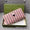 Sacs de soirée Nouveaux sacs à bandoulière Designer Fashion Pink Stripes Purse Blue Flower Portefeuilles Chaîne Crobody Embrayage Toile Cuir Fold Card