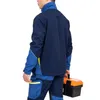 Herren-Trainingsanzüge, gut sichtbar, Arbeitskleidung, Anzug, Arbeit, gut sichtbar, zweifarbig, Set aus Jacke und Hose mit mehreren Taschen, Werkstattkleidung