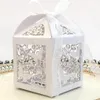 Boîtes à bonbons de mariage blanches et roses, coffret cadeau découpé au Laser en forme de cœur d'amour, boîtes à bonbons de mariage, décorations de fête, 180l, 50 pièces