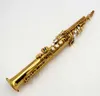 Eastern Music Gold Lacquer Straight Soprano Saxophone med två halsar 000