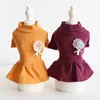 Abbigliamento per cani Albero Fiore Vestiti per animali Abito invernale Camicia Cappotto Pigiama Gatto Cucciolo Abbigliamento floreale per cani Rosso Giallo