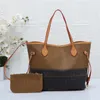 Woman Shopping Bag Handbag Purse Tote High Quality Leather fashion shoulder bags Wholsale brown Lining Double color combination