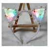 Autres fournitures de fête d'événement Lightmeow LED bandeau d'oreille de chat - lumières clignotantes colorées accessoire de costume de cosplay pour les fêtes festivals amusants Dhzdf