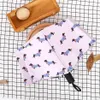 줄무늬 개 우산 주머니 우산 3 접는 신선한 파티 줄무늬 개 parasol sunny 비오는 핑크 우산 여성 h1015242y