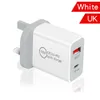 18W PD-oplader Dubbele USB-snellader USB QC3.0 Type C-wandlader 10W US/EU/UK-stekker Muuradapter voor iPhone 14 mobiele telefoon