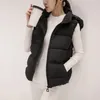 Gilets pour femmes Veste d'hiver Mode Coupe-vent Femmes Gilet à capuche Manteau Automne Vêtements sans manches pour l'extérieur