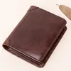 Genuine leather mens designer wallets Rfid-protected Great quality male short style cowhide zero card purses multi-function clutchs no480