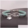 Bracelets de charme Fashion Softball Baseball pour femmes Mens Ball Sports Lover Love Infinity Veet Wrap Bangle DIY Bijoux en BK Drop Deliv Dhoxj