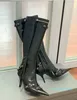 Luxury Designer Boot Women Boots Fashion High Heel Boot Metal Spikes LE Cagloe Motorcycle Boots Size