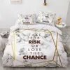 Sängkläder uppsättningar vita guld marmor mönster set modern 3d täcke täcke set comforter säng linne tvilling drottning king enstaka storlek mode lyx 230914