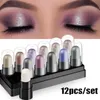 Lidschatten-Lidschattenstift-Set, 12 Farben, wasserfest, langlebig, glitzernd, schimmernd, Lidschattenstift, Textmarker, Stift, Augen, Make-up-Werkzeuge, 230914