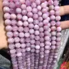 6/8/10mm real natural kunzita roxo spodumene contas de pedra para fazer jóias diy redondo contas soltas caber pulseira acessórios ll