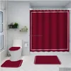 Shower Curtains Fashinon Digital Printing Waterproof Home Curtain Polyester Cloth Bathroom 4Pcs Drop Delivery Garden Bath Accessories Dh7Qd