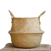 Woven Seagrass Basket Tote Belly Basket for Storage Laundry Picnic Plant Pot Cover Beach Bag3197