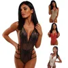 Combinaisons pour femmes Barboteuses BKLD Été Femmes Body Sexy Sans Manches Vneck Dos Nu Bandage Creux Out Paillettes Clubwear Combinaison 230914