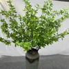 Flores decorativas 100cm artificial pothos simulação de quatro garfos planta verde interior casamento decoração de casa salão flor