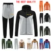 Heren casual trainingspakken met capuchon tech fleece print logo splitsen sportief straat vrije tijd mode streetwear sweatshirt lang sl328z