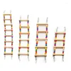 Outros suprimentos de pássaros pássaros animais de estimação pendurados bolas coloridas brinquedo de escalada 1 pcs papagaios escadas com brinquedos de madeira natural